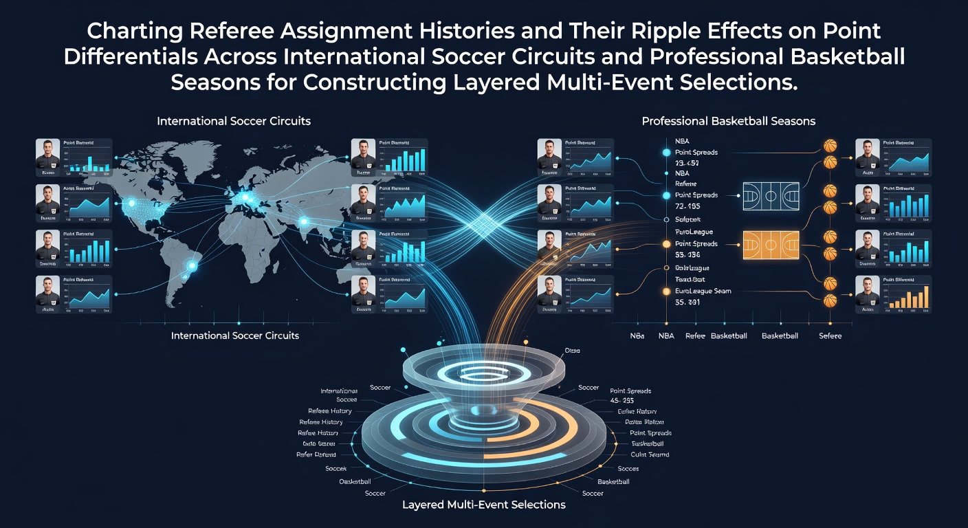 Referee assignment charts showing historical foul call patterns in soccer and basketball leagues