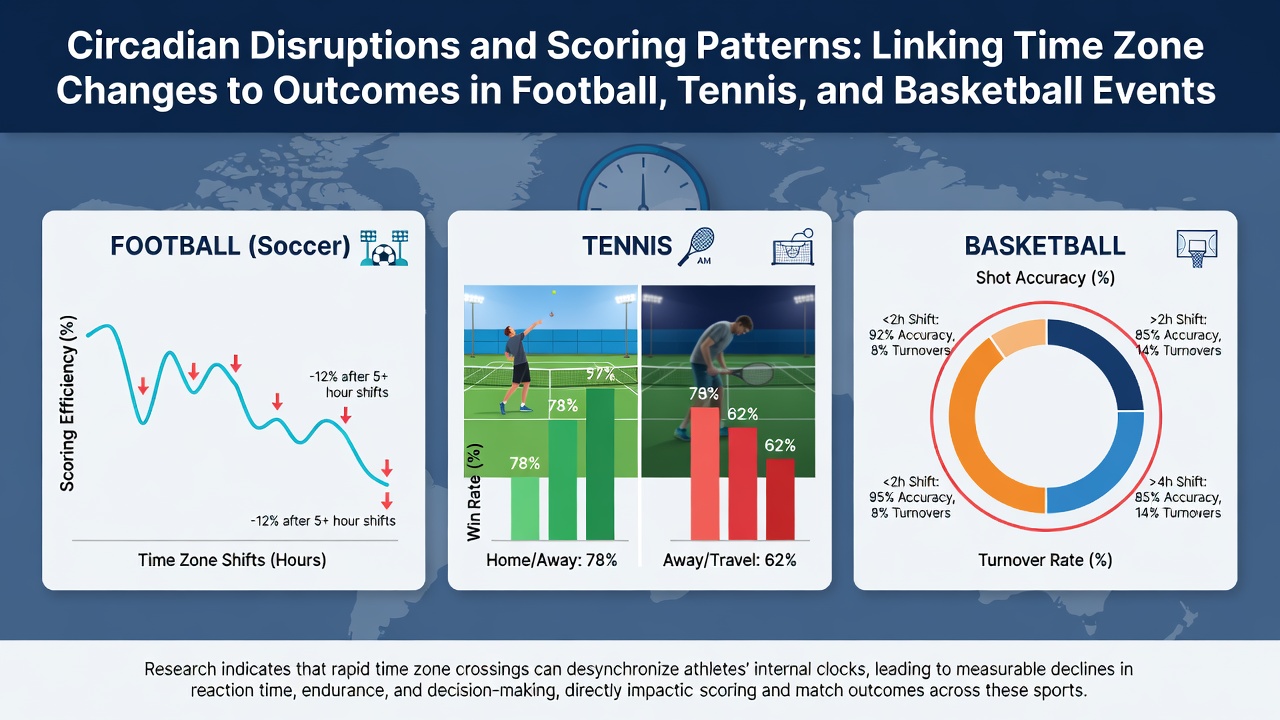 Athletes traveling across time zones showing signs of fatigue during matches in football, tennis, and basketball