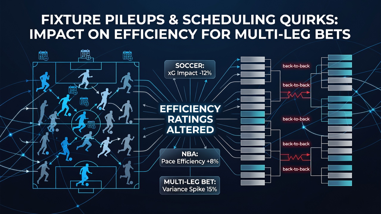 Soccer players navigating congested fixture schedules during international breaks alongside basketball action showing back-to-back game impacts on efficiency