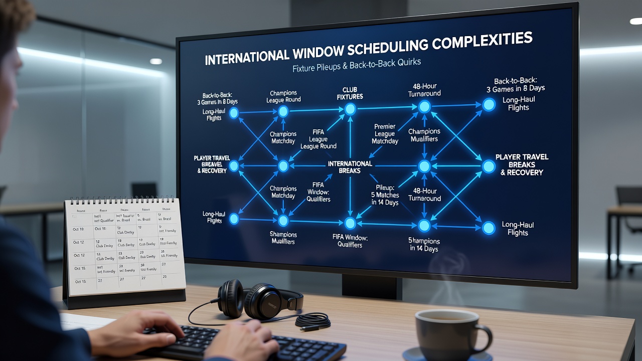 Detailed analytics charts illustrating efficiency rating changes in soccer divisions and NBA conferences due to scheduling overlaps