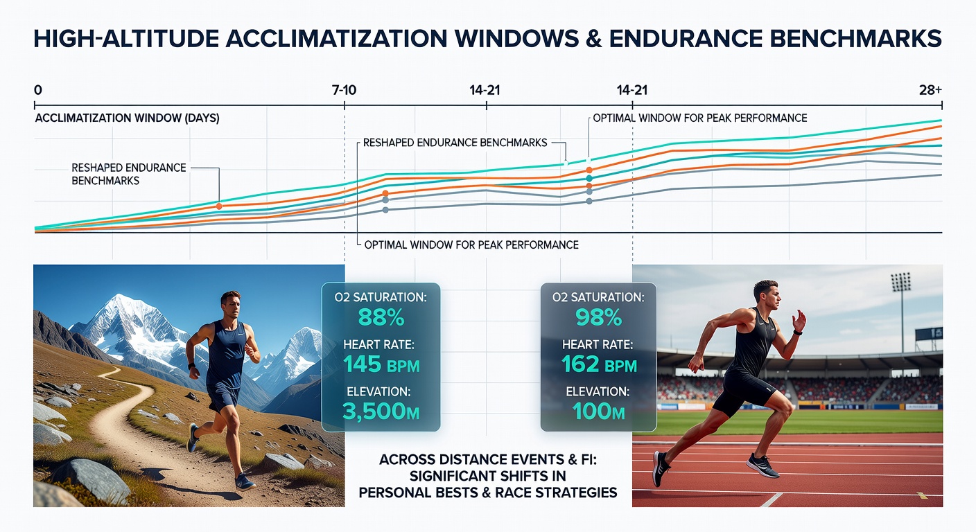 Athletes comparing performance data after altitude training camp