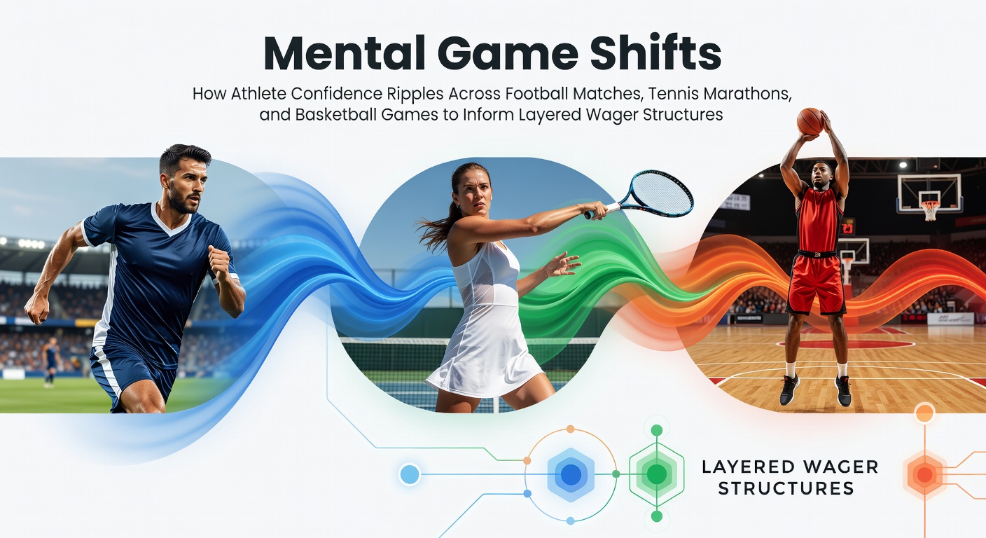 Athletes displaying varying levels of confidence during intense moments in football, tennis, and basketball competitions