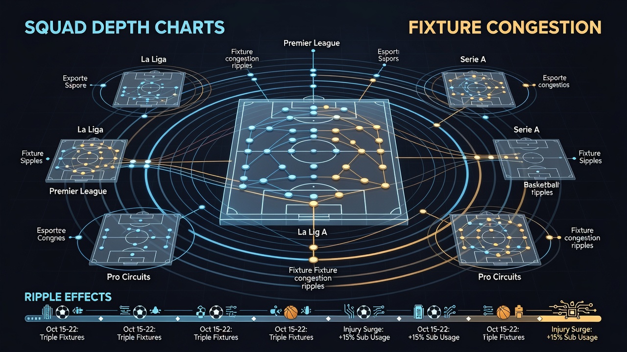 Chart illustrating fixture congestion effects on team performance metrics across multiple sports leagues