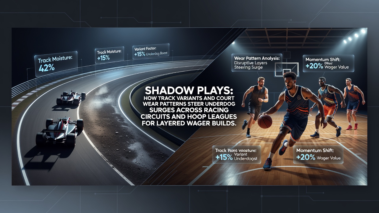 Track surface variations and court wear patterns influencing underdog performances in racing and basketball